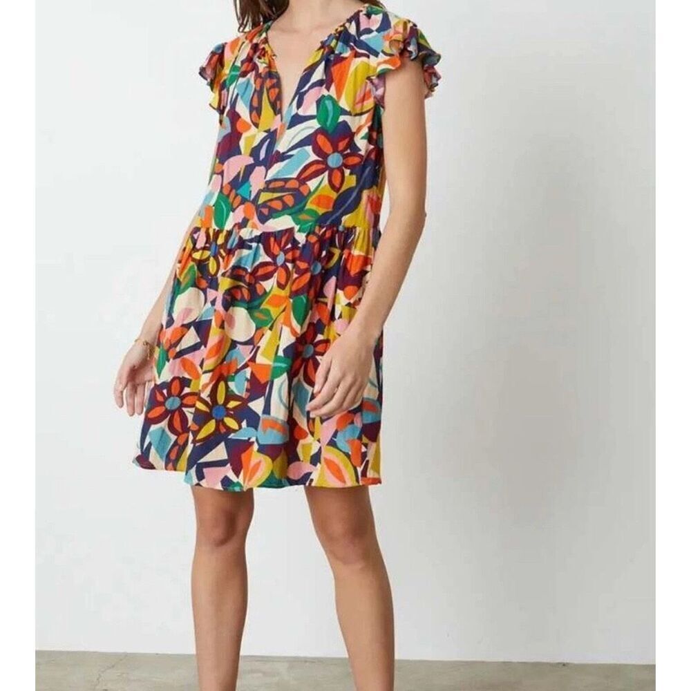 NWT Anthropologie Velvet by Graham & Spencer Dress Matisse Print Amaury Utopia W